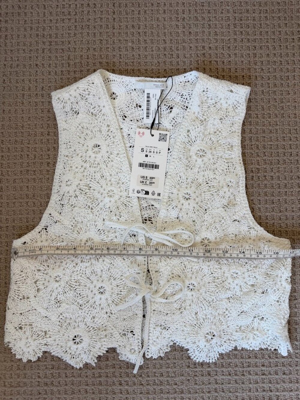 🆕 NWT Zara Crochet Vest Top | Size S - Picture 5 of 6